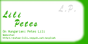 lili petes business card